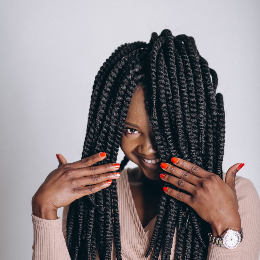 Afro american woman model in studio